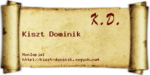 Kiszt Dominik névjegykártya